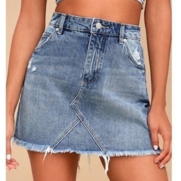 Rolla’s Claudia high waisted distressed denim skirt A-line 29 - Picture 1 of 8